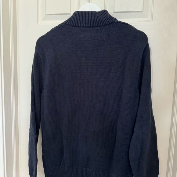 Men’s chaps blue half zip sweater (medium) - Picture 3 of 3